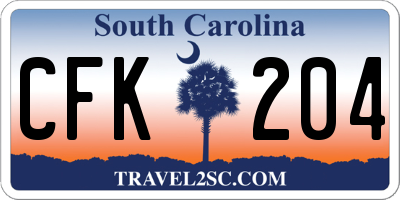 SC license plate CFK204