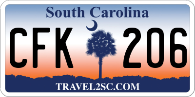 SC license plate CFK206