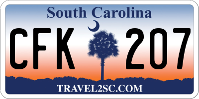 SC license plate CFK207