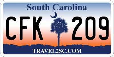 SC license plate CFK209