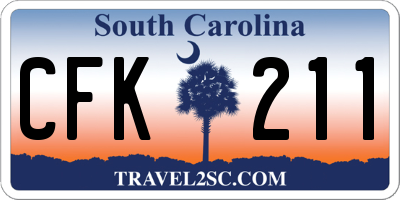 SC license plate CFK211