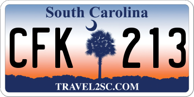 SC license plate CFK213
