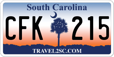 SC license plate CFK215