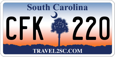 SC license plate CFK220