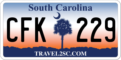 SC license plate CFK229