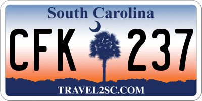 SC license plate CFK237