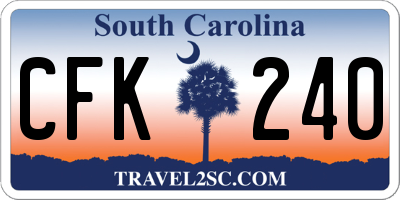 SC license plate CFK240