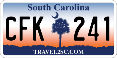 SC license plate CFK241