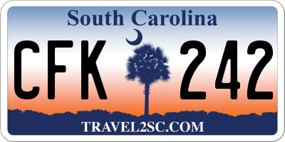 SC license plate CFK242