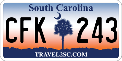 SC license plate CFK243