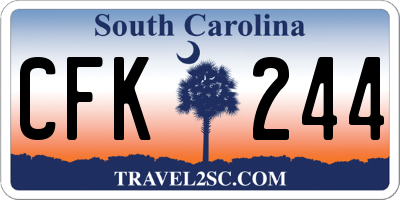 SC license plate CFK244