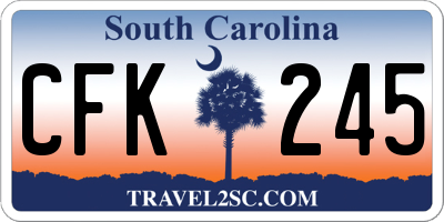 SC license plate CFK245