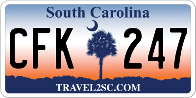 SC license plate CFK247