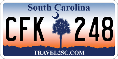 SC license plate CFK248