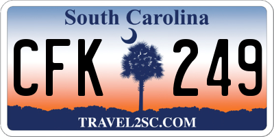 SC license plate CFK249
