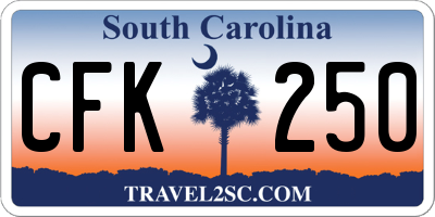 SC license plate CFK250