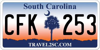 SC license plate CFK253