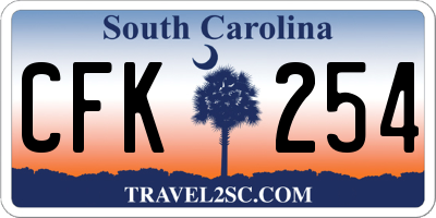 SC license plate CFK254