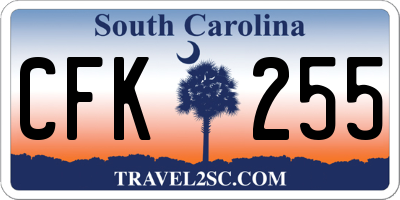 SC license plate CFK255