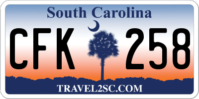 SC license plate CFK258