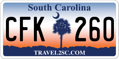 SC license plate CFK260