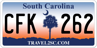 SC license plate CFK262