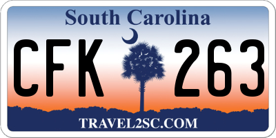 SC license plate CFK263