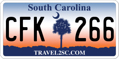 SC license plate CFK266