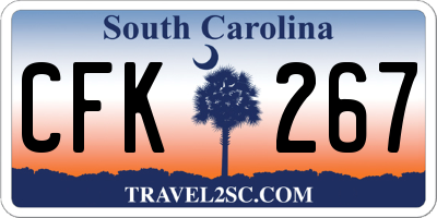 SC license plate CFK267