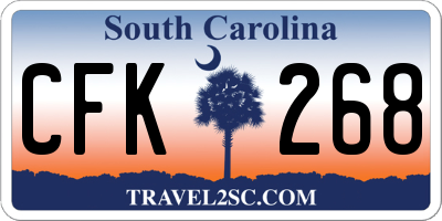 SC license plate CFK268