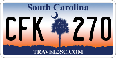 SC license plate CFK270