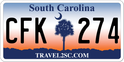 SC license plate CFK274