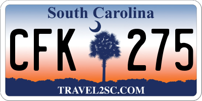 SC license plate CFK275
