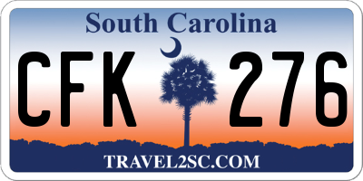 SC license plate CFK276