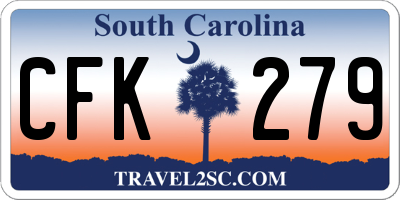 SC license plate CFK279