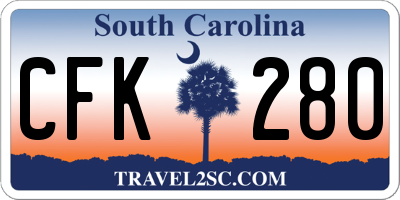SC license plate CFK280