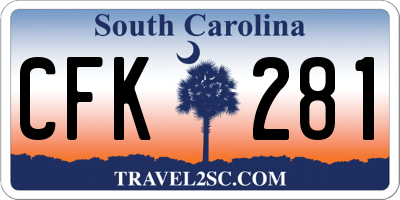 SC license plate CFK281