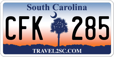 SC license plate CFK285