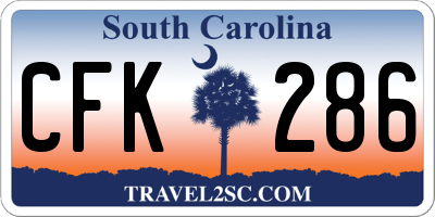 SC license plate CFK286