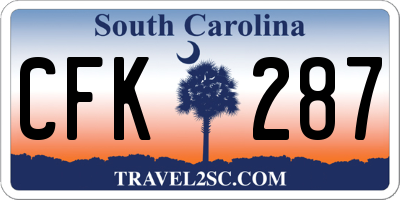 SC license plate CFK287