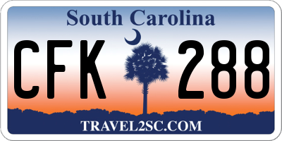 SC license plate CFK288