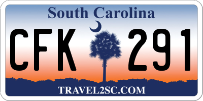 SC license plate CFK291