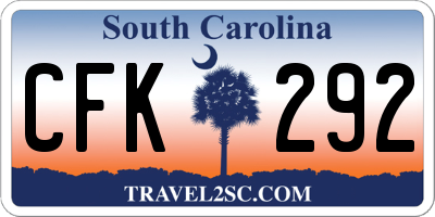 SC license plate CFK292