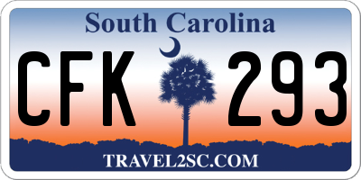 SC license plate CFK293