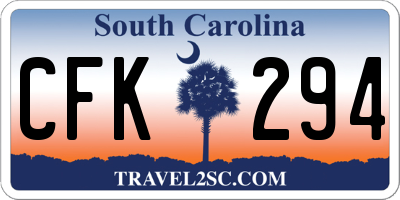 SC license plate CFK294