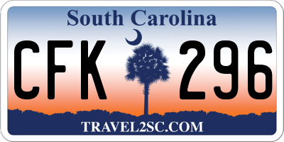 SC license plate CFK296