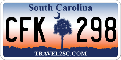 SC license plate CFK298
