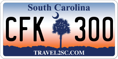 SC license plate CFK300
