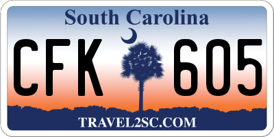 SC license plate CFK605