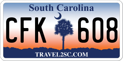 SC license plate CFK608